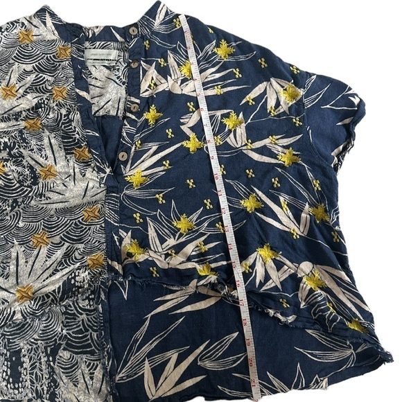Urban Outfitters Marlow Spliced Boxy Shirt Short Sleeve Top Blouse M - Picture 7 of 15